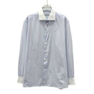 Stefano Ricci Blue Striped Cotton Long Sleeve Shirt